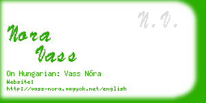 nora vass business card