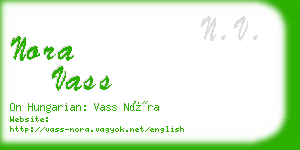 nora vass business card